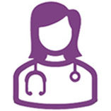 icon nurse outline in purple