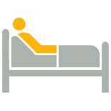 Patient in a hospital bed icon