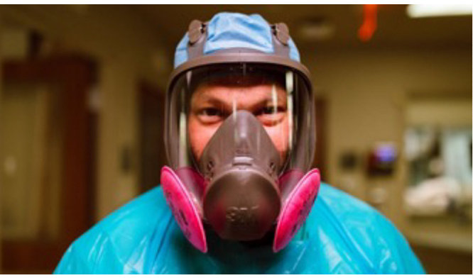 person wearing respirator mask