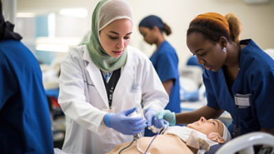 nurses attending to patient