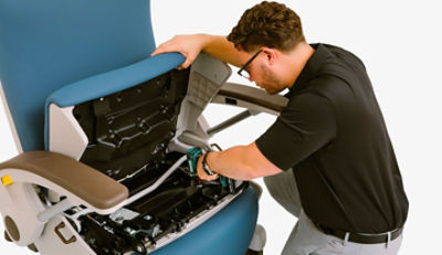 ProCare tech servicing hospital furniture