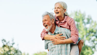 Couple enjoying time outdoors after improved quality of life after radiofrequency ablation treatment