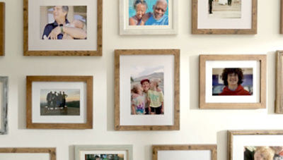 Picture frames hanging on wall