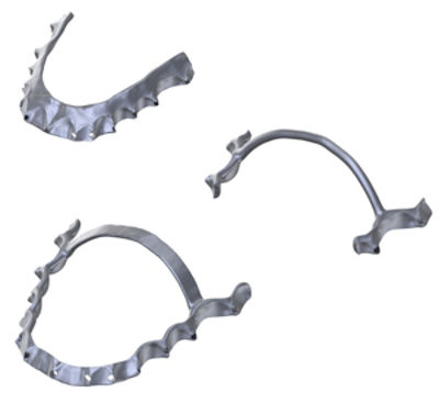 Three Titanium Palatal Splint variations