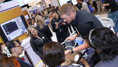 Strtyker trade show in-booth demonstration of the LUCAS 3, v3.1 chest compression system