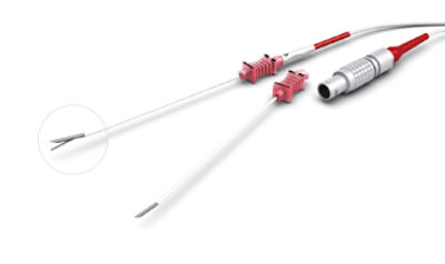 Venom cannula and electrode system featuring a V-shaped active tip for radiofrequency ablation