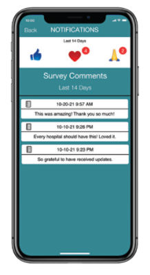 Vocera Ease offers family members the ability to send positive feedback to nurses 