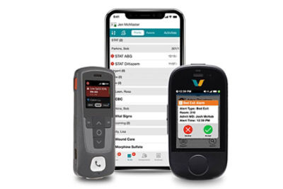 Vocera badges and mobile app screen